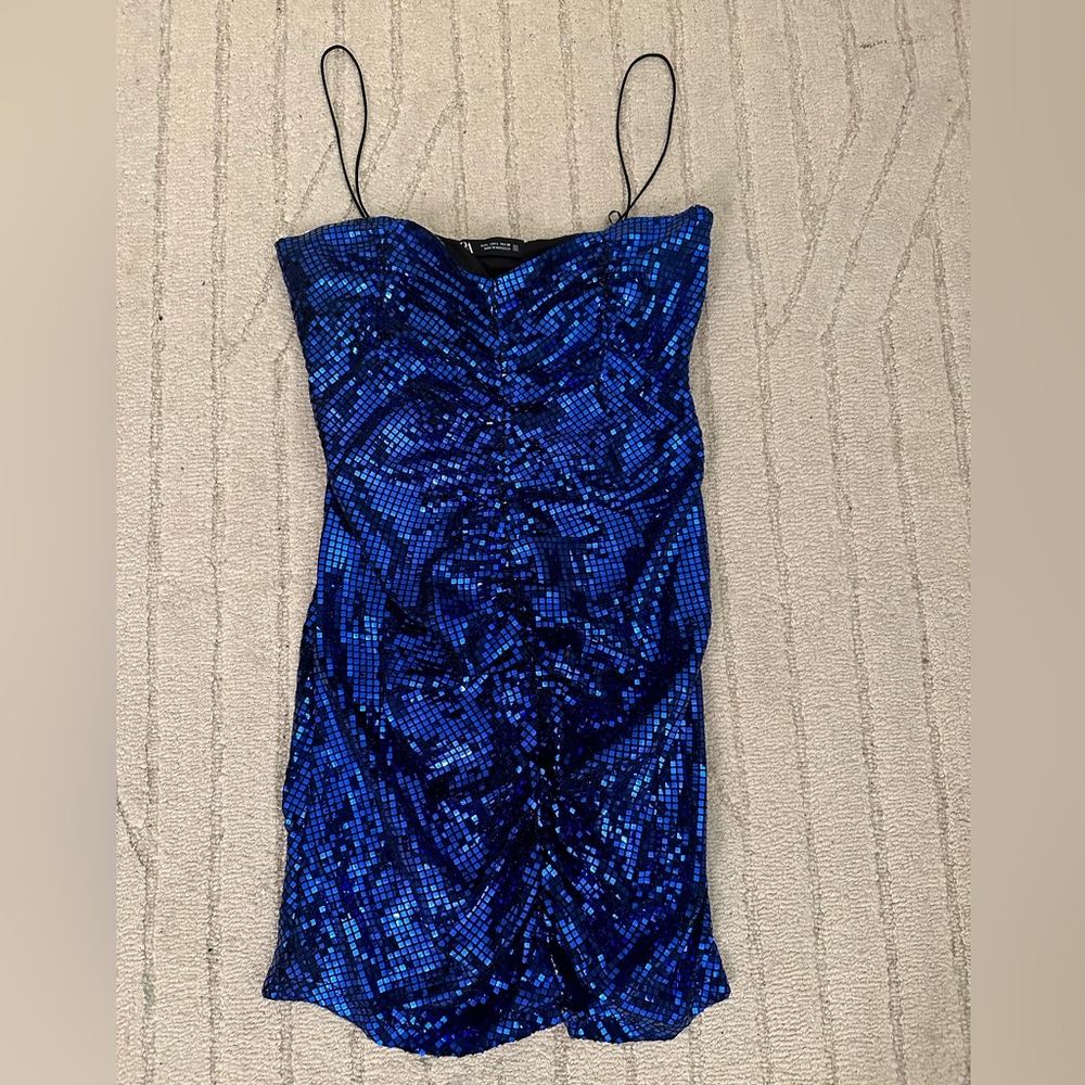 Zara Sparkly Blue Dress